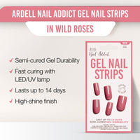Thumbnail for Ardell Nail Addict Gel Nail Strips - Wild Roses, Cures with LED/UV Lamp, Lasts Up To 14 Days, 1-pack – Premium Nail Wrap Set