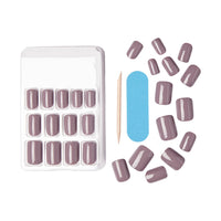 Thumbnail for KISS Gel Fantasy, Press On Nails, Nail glue included, 'Temporary Feels', Gray, Short Size, Squoval Shape, Includes 28 Nails, 2g Glue, 1 Manicure Stick, 1 Mini file