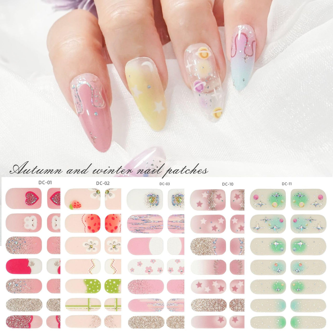 14 Sheets Spring Nail Nail Wraps Nail Nail Wraps Semi Cured Gel Strips Supplies Flowers Decals With File Full Wrap Polish Nail Nail Wraps for Women Girls DIY Decorations