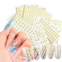 Thumbnail for 30 Sheets Black Nail Nail Nail Wraps and 12 Sheets Gold Nail Nail Nail Wraps