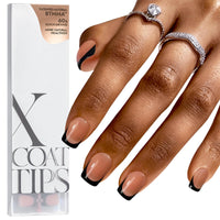Thumbnail for BTArtboxnails Black Press on Nails - French Tip Press on Nails Short, Square Gel Nail Tips, Supremely Fit Natural Fake Nails in 16 Sizes - 160 Pcs False Nails, Black French | Premium Nail Wraps - Premium Nail Wraps, Salon-Quality, Easy Application