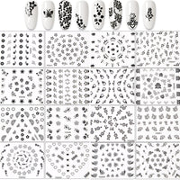 Thumbnail for 30 Sheets White Nail Nail Nail Wraps and 30 Sheets Black Nail Nail Nail Wraps