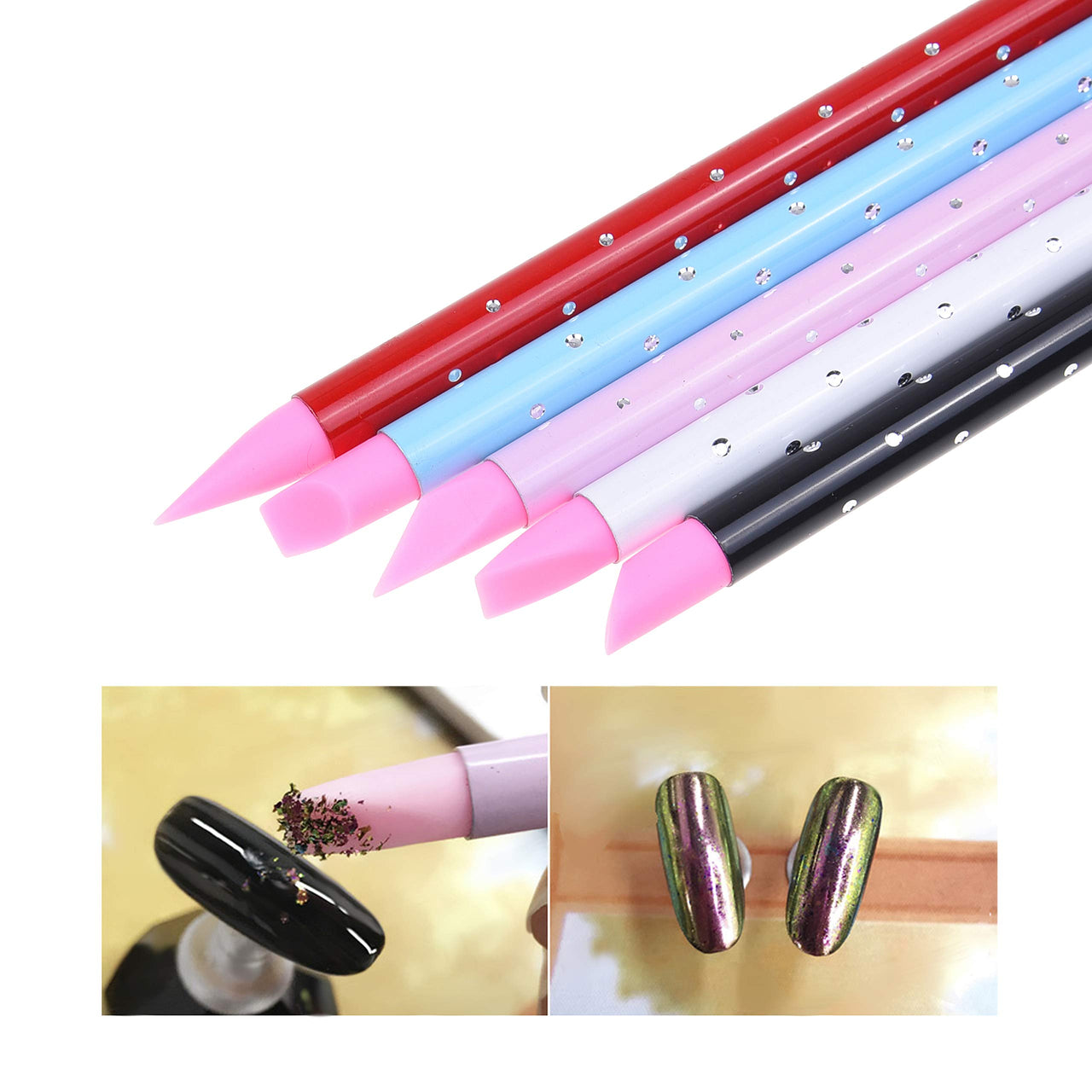 Nail Art Dotting Tools Silicone Dual Head UV Gel Pen Tools - Double Ended Nail Art Sculpting and Dotting Pen – Premium Nail Wrap Set