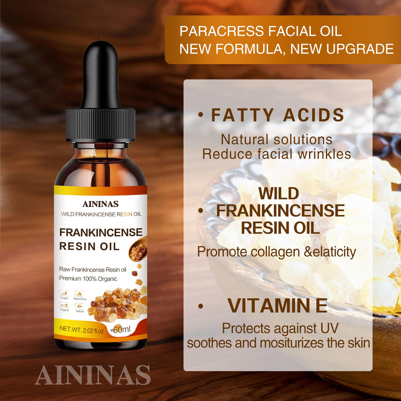 AININAS Organic Frankincense Resin Facial Oil