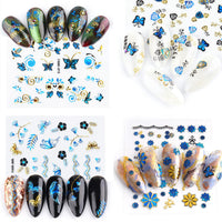 Thumbnail for 30 Sheets Black Nail Nail Nail Wraps and 24 Sheets Blue Nail Nail Nail Wraps