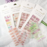 Thumbnail for 14 Sheets Spring Nail Nail Wraps Nail Nail Wraps Semi Cured Gel Strips Supplies Flowers Decals With File Full Wrap Polish Nail Nail Wraps for Women Girls DIY Decorations