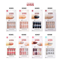 Thumbnail for KISS Gel Fantasy Press On Nails, Nail glue included, 'Ribbons', Pink, Short Size, Squoval Shape, Includes 28 Nails, 2g glue, 1 Manicure Stick, 1 Mini File