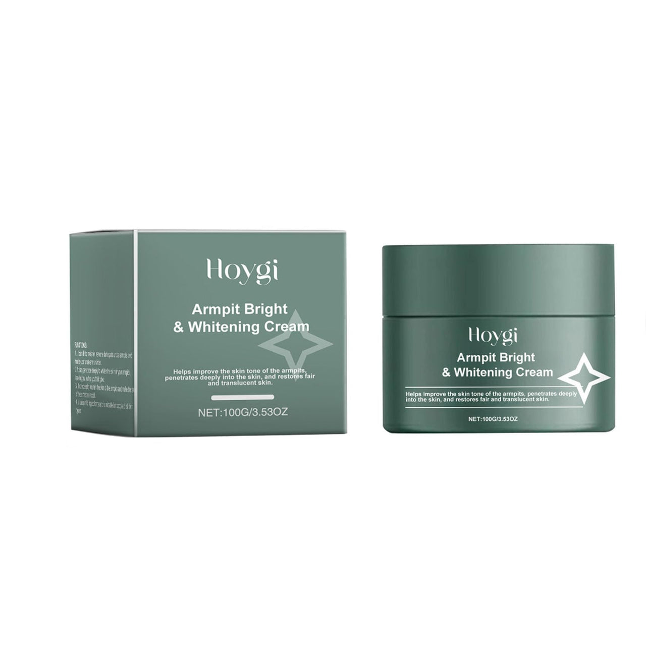 Hloygi Armpit Bright & Whitening Cream with packaging on a white background