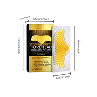 Thumbnail for Forehead collagen patches with packaging and dimensions on a white background