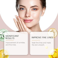 Thumbnail for Woman with smooth skin, text indicating significant results and improvement of fine lines.