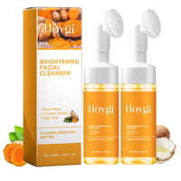Thumbnail for Hoygi brightening facial cleanser with packaging and ingredients on a white background