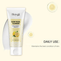 Thumbnail for Hoygi Glow Facial Cleanser with lemon extract and vitamin C on a light beige background