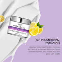 Thumbnail for Lifting cream jar with lemon slices on a light purple background