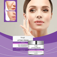 Thumbnail for Advertisement for Hovgi Lifting Cream with a woman's face and product packaging.