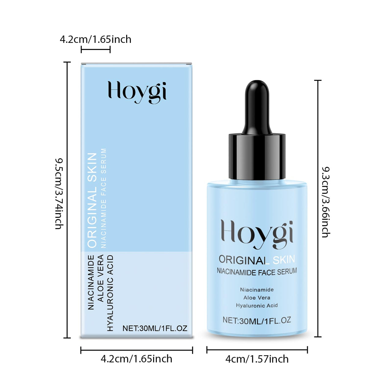 Hoygi Niacinamide Face Serum with packaging on a white background