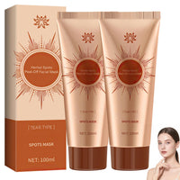 Thumbnail for Herbal spots peel-off facial mask with packaging and a model on a white background
