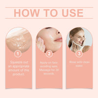Thumbnail for Step-by-step guide on how to use a skincare product with three images and text instructions.