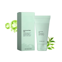 Thumbnail for Exfoliating gel packaging with green leaves on a white background