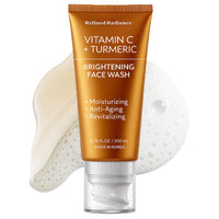 Thumbnail for Vitamin C + Turmeric brightening face wash with visible cream on a white background