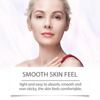 Thumbnail for Woman with smooth skin on a white background with text about skin feel.
