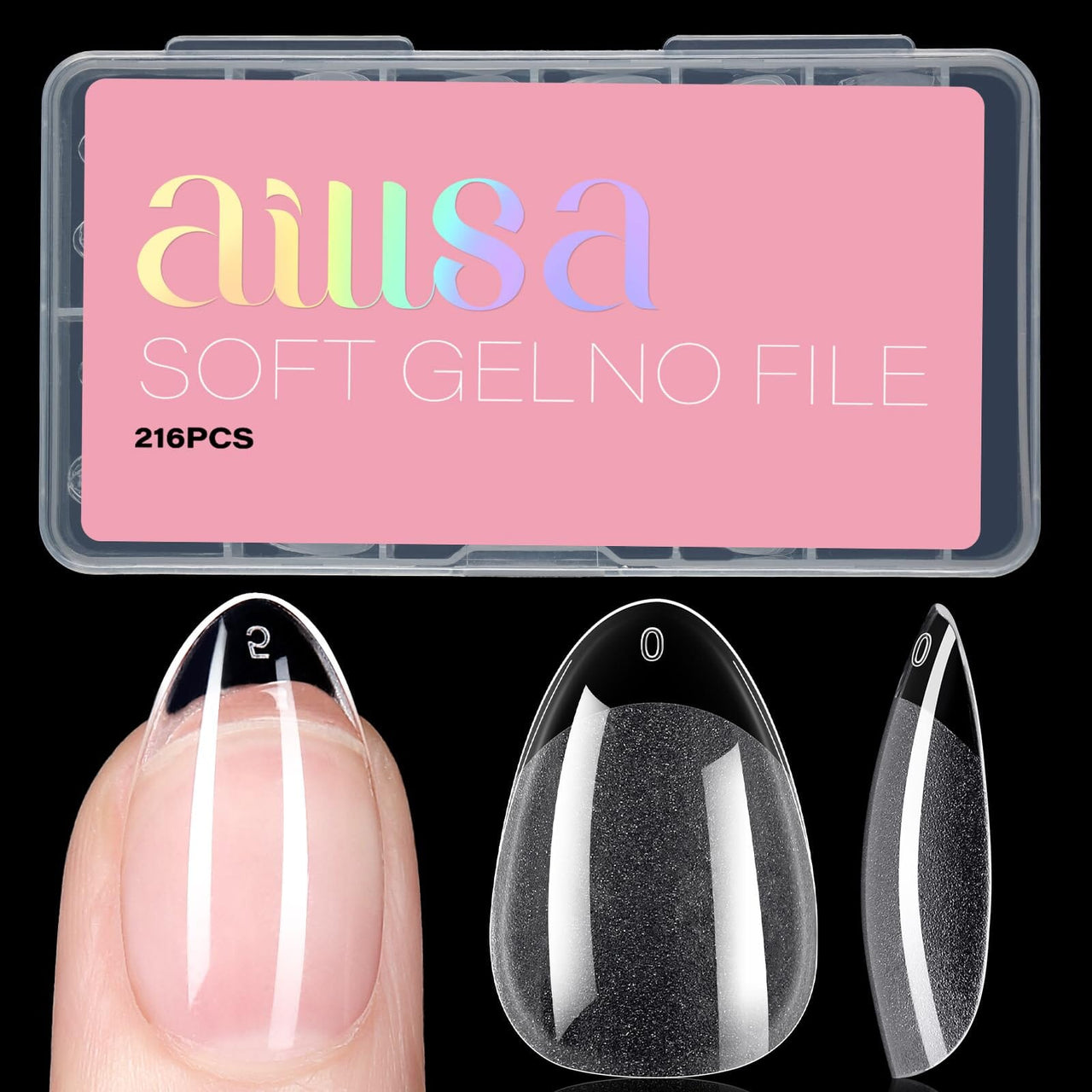 AILLSA AILLSA Short Almond Nail Tips Soft Gel Pre-Shaped