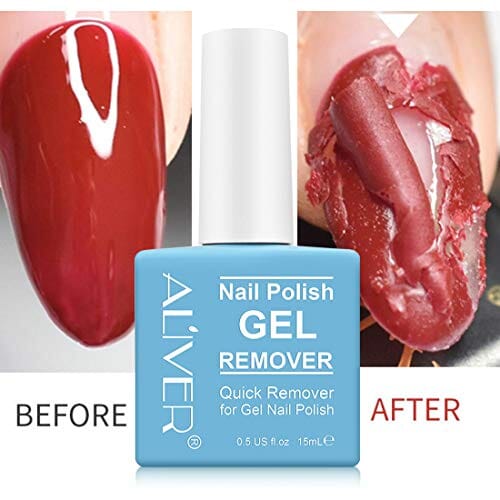 ALIVER Gel Nail Polish Remover for Nails in 3-5 Minutes, Easily & Quickly Remove Gel, No Need for Foil, Soaking or Wrapping, Protect Your Nails-15 ml