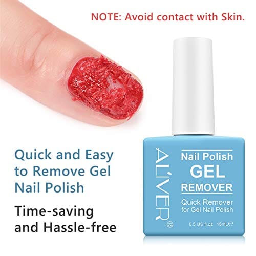 ALIVER Gel Nail Polish Remover for Nails in 3-5 Minutes, Easily & Quickly Remove Gel, No Need for Foil, Soaking or Wrapping, Protect Your Nails-15 ml