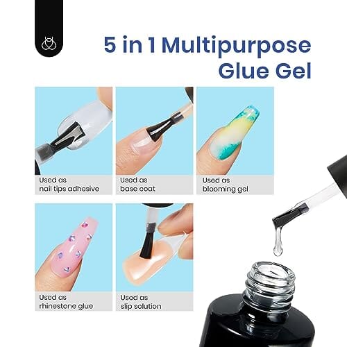 Beetles Gel Polish Beetles Gel Nail Kit | Easy Nail Extension Set with 500Pcs Soft Gel Nail Tips