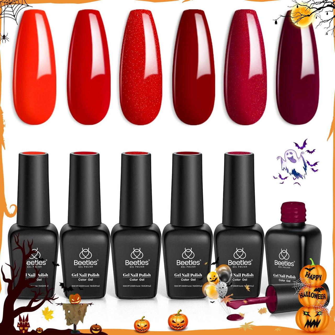 Beetles Gel Polish Beetles Red Gel Nail Polish Set | 6 Colours | Bloody Mary Collection