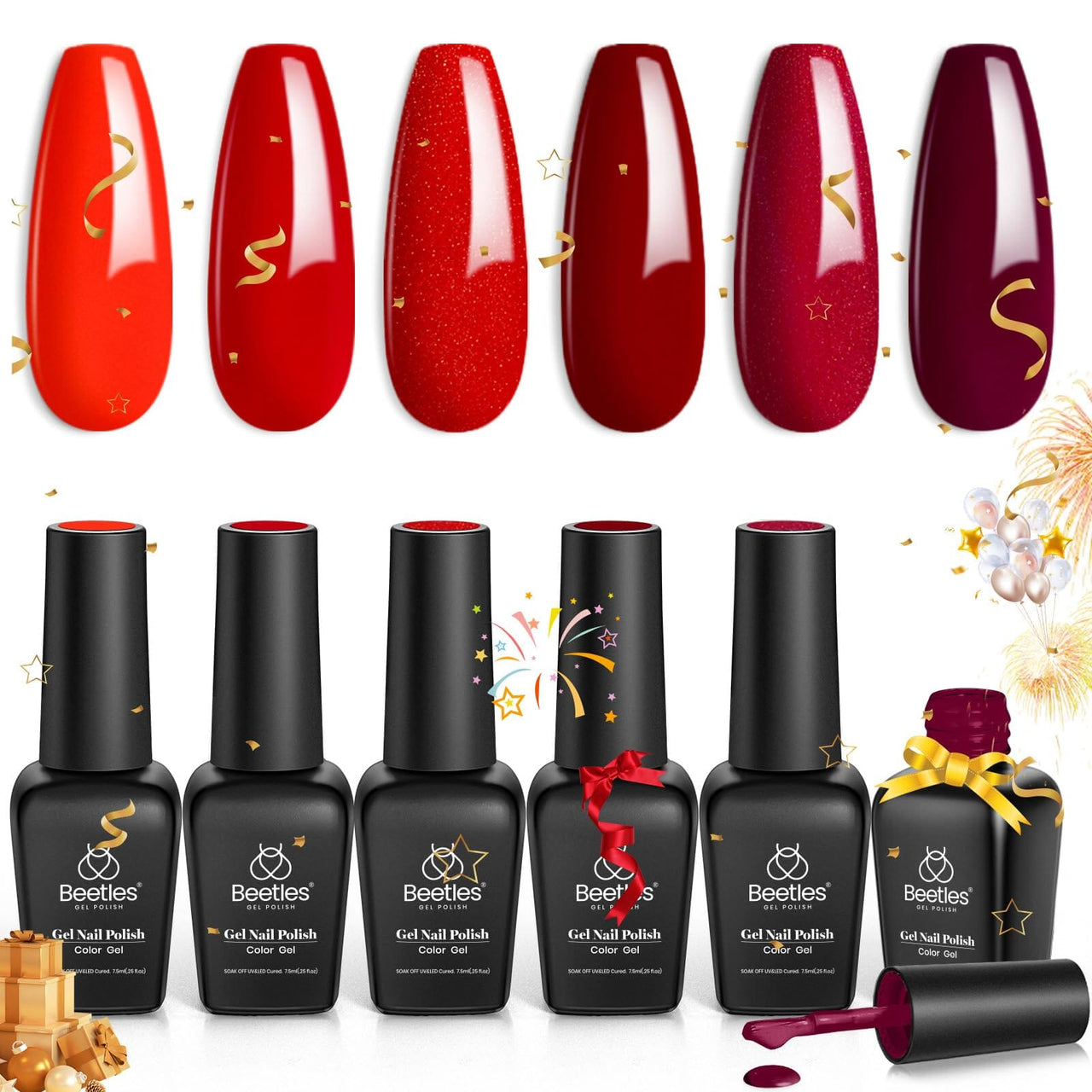 Beetles Gel Polish Beetles Red Gel Nail Polish Set | 6 Colours | Bloody Mary Collection