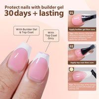 Thumbnail for btartboxnails BTArtboxnails French Gel Nail Tips - French Tip Press on Nails Pink Long Square XCOATTIPS Pre-applied Tip Primer & Base Coat, No Need to File Fake Nails for Nail Art DIY