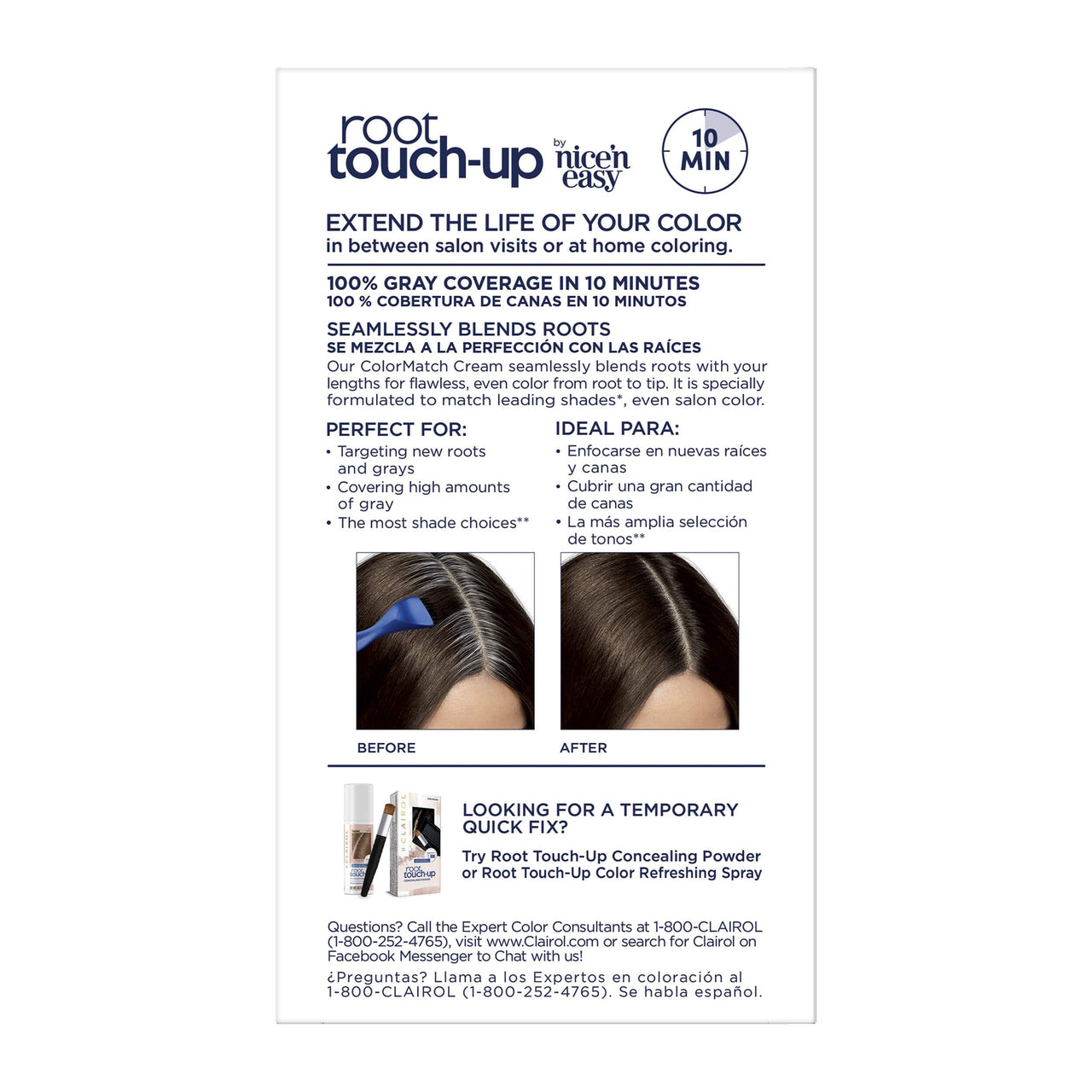 Clairol Clairol Root Touch-Up by Nice'n Easy Permanent Hair Dye, 4 Dark Brown Hair Color, Pack of 2