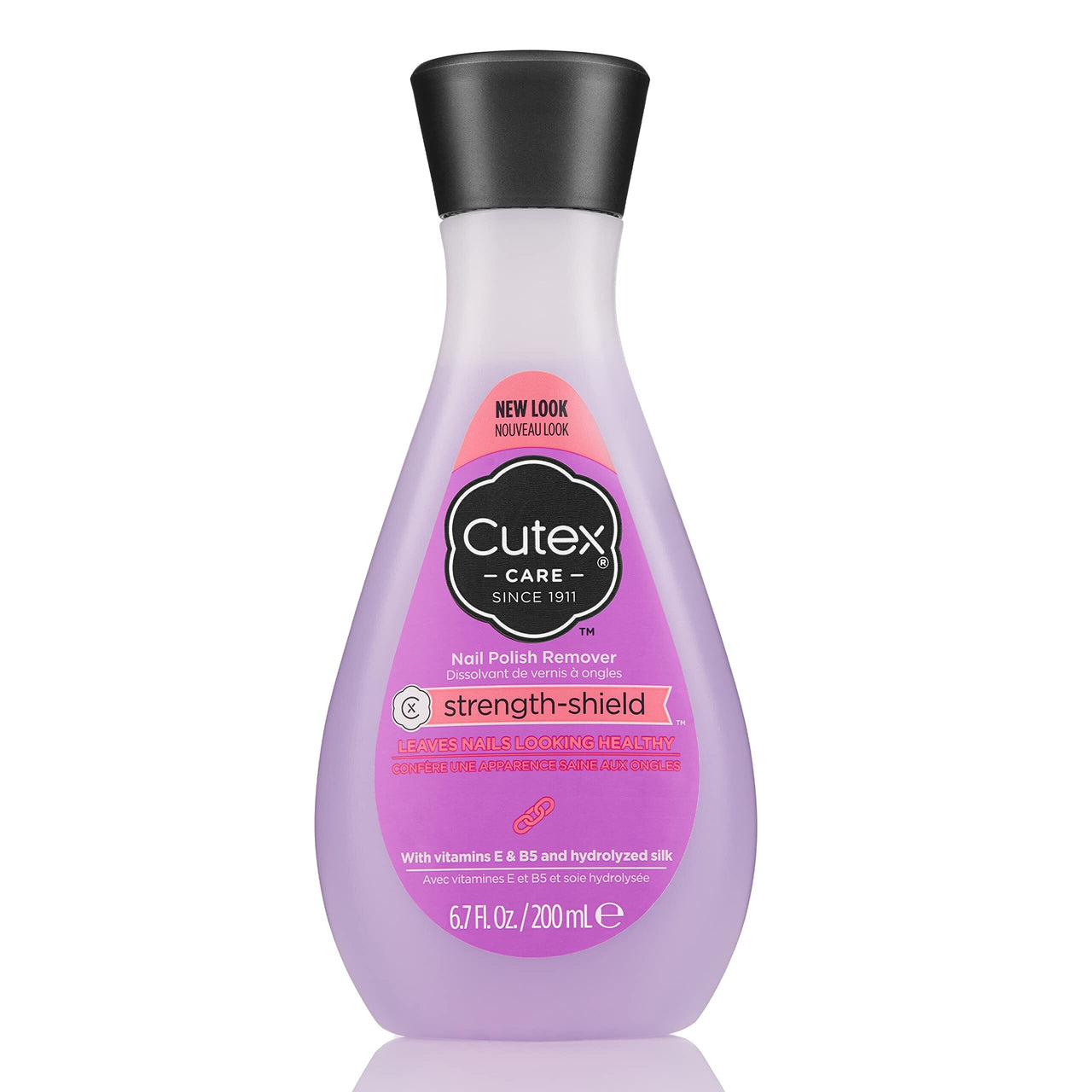 Cutex Cutex Nail Polish Remover, Strength Shield, Leaves Nails Looking Healthy, Contains Vitamins E, B5 & Hydrolyzed Silk, 6.76 Fl Oz