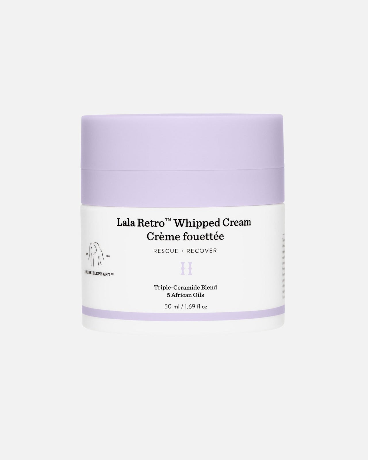 Lila Retro whipped cream container on a white background