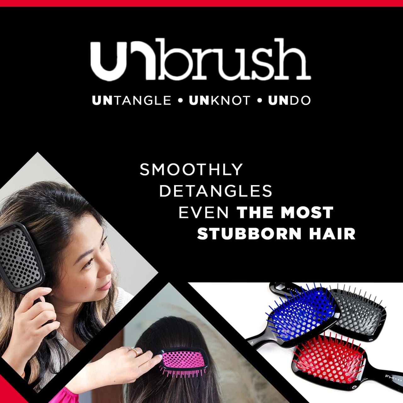 FHI Heat FHI HEAT UNbrush Wet & Dry Vented Detangling Hair Brush, Cherry Blossom