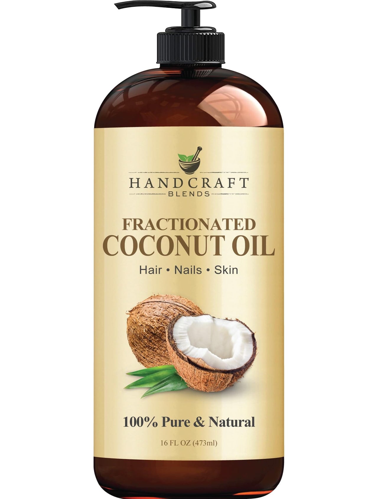 Handcraft Blends Handcraft Blends Fractionated Coconut Oil - 100% Pure & Natural Premium Grade Coconut Carrier Oil for Essential Oils, Massage Oil, Moisturizing Hair Oil & Body Oil - 16 fl. Oz