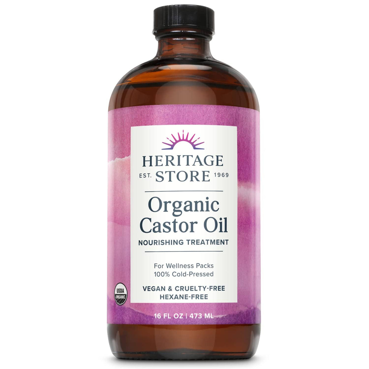 HERITAGE STORE 16 Fl Oz Heritage Store Organic Castor Oil | Cold Pressed