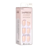 Thumbnail for imPRESS imPRESS KISS No Glue Mani Press On Nails, Color, 'Point Pink', Pink, Short Size, Squoval Shape, Includes 30 Nails, Prep Pad, Instructions Sheet, 1 Manicure Stick, 1 Mini File