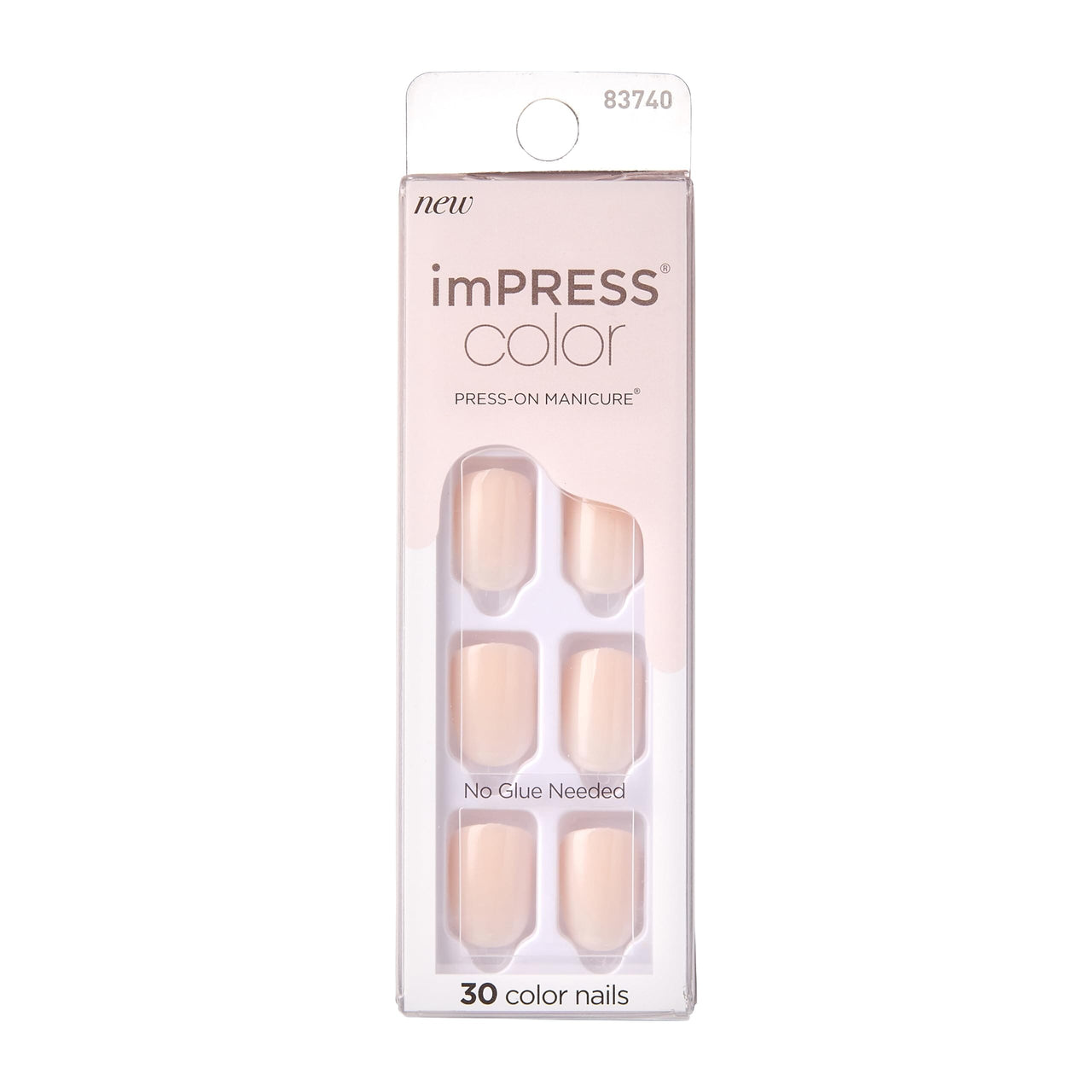 imPRESS imPRESS KISS No Glue Mani Press On Nails, Color, 'Point Pink', Pink, Short Size, Squoval Shape, Includes 30 Nails, Prep Pad, Instructions Sheet, 1 Manicure Stick, 1 Mini File