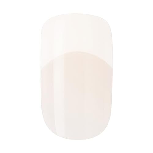 KISS KISS Salon Acrylic Press On Nails, Nail glue included, Cashmere', French, Medium Size, Squoval Shape, Includes 28 Nails, 2g Glue, 1 Manicure Stick, 1 Mini file