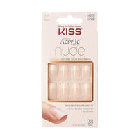 Thumbnail for KISS KISS Salon Acrylic Press On Nails, Nail glue included, Cashmere', French, Medium Size, Squoval Shape, Includes 28 Nails, 2g Glue, 1 Manicure Stick, 1 Mini file