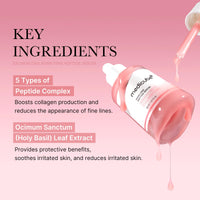 Thumbnail for Pink serum bottle with text about key ingredients on a pink background