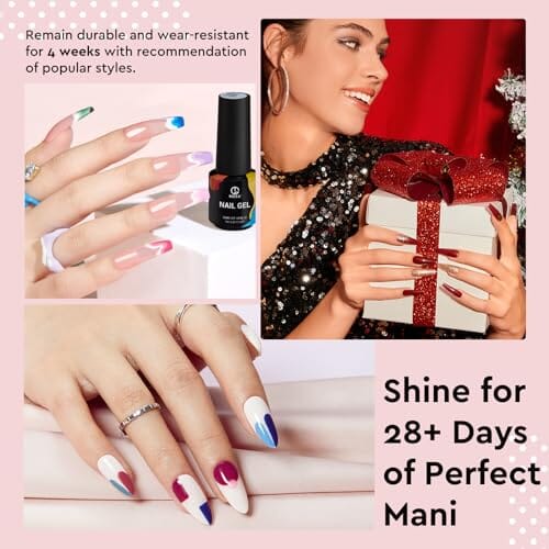 MEFA MEFA 56 Pcs Gel Nail Polish Kit with U V Light, 32 Colors