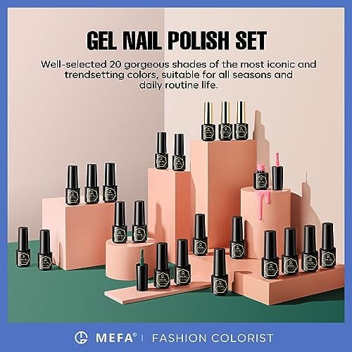 MEFA MEFA Gel Nail Polish Set | 23 Pcs | 20 Colours | Basic Collection