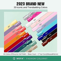 Thumbnail for MEFA MEFA Gel Nail Polish Set | 23 Pcs | 20 Colours | Basic Collection