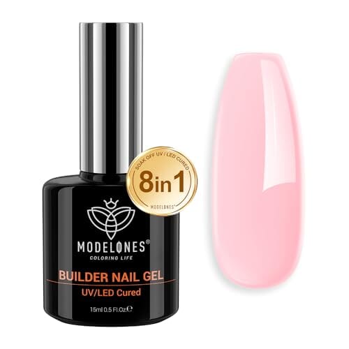 modelones PINK / 15ml Builder Nail Gel, 8-in-1 Cover